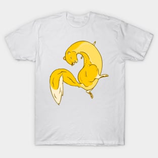 Whimsical Banana Weasel Illustration T-Shirt